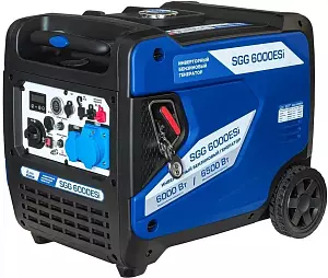 Бензиновый генератор ТСС SGG 6000ESi, 220/12 В, 6.5кВт, на колесах с АКБ